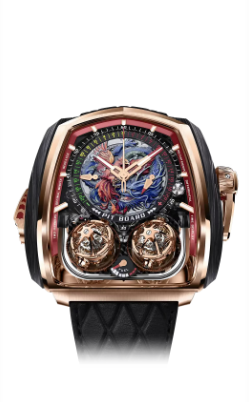 Jacob & Co Replica watch twin turbo furious ROSE GOLD AND CARBON - DRAGON AND PHOENIX TT200.40.NS.UA.A